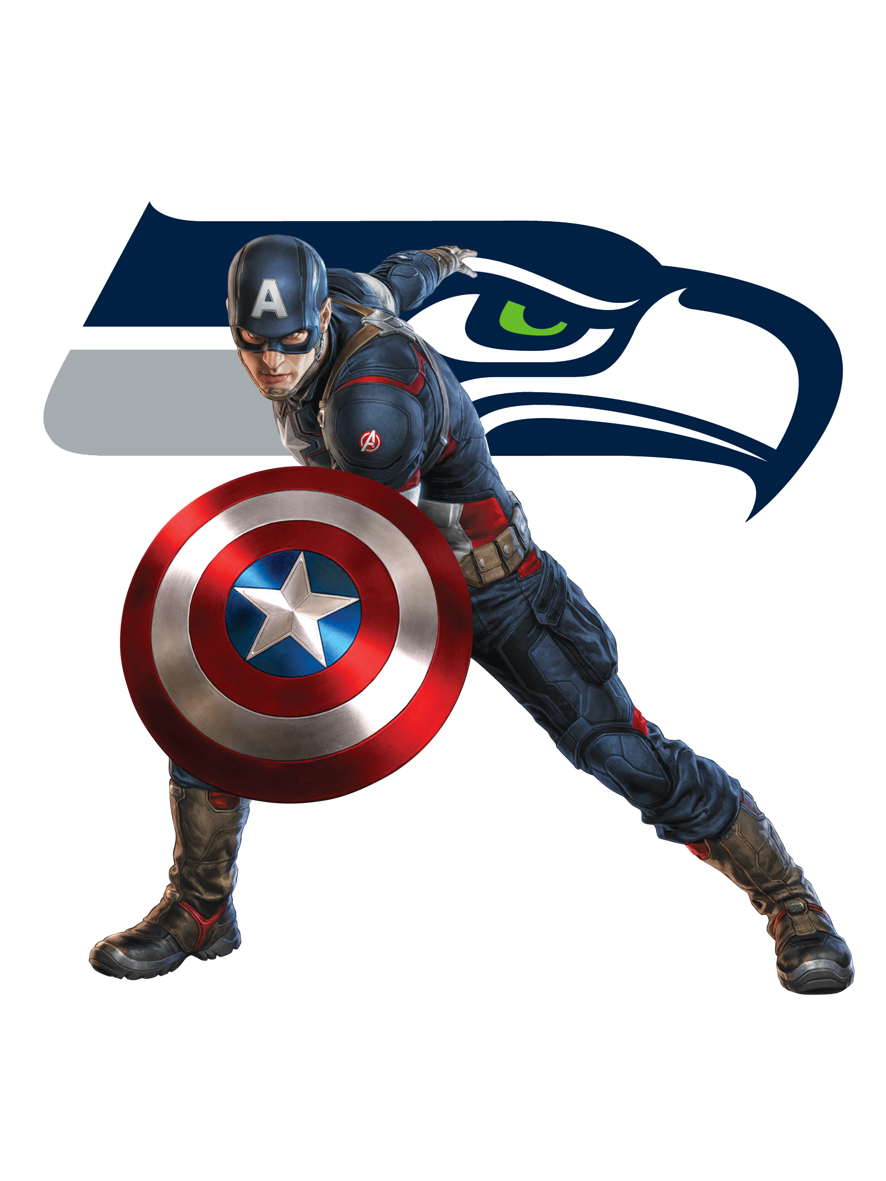 Seattle Seahawks Captain America Logo vinyl decal